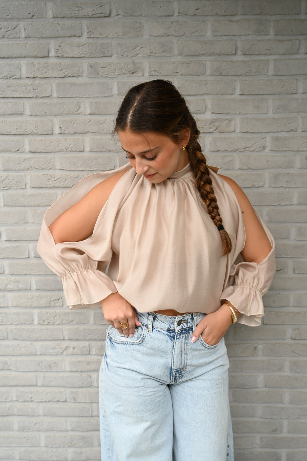 Lyocell Blouse With Tie Neck